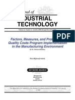 Factors, Measures, and Problems of Quality Costs Program Implementation in The Manufacturing Environment