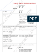 Chemistry Formulas For Grade 11 Grade 12 and Under Graduates