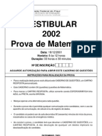 Prova UFPI - Matematica - 2002