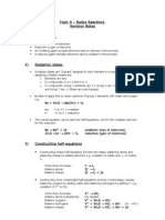 As Topic 9 Notes - Redox Reactions