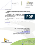 Comunicado Academias Afiliadas 2012 Al 28 de Marzo, 2012