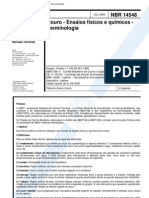 NBR 14548 - Couro - Ensaios Fisicos e Quimicos - Terminologia