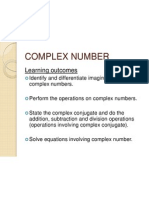 Complex Number: Learning Outcomes