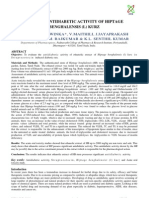 Study of Antidiabetic Activity of Hiptage Benghalensis (L) Kurz