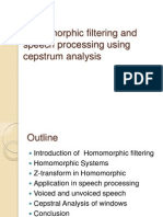 Homomorphic Filtering and Speech Processing Using Cepstrum Analysis