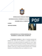 Antecedentes de Las Teorías Modernas Del Crecimiento: Clásicos, Marx, Schumpeter.