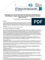 Evaluation of Concrete Structures by Advanced Nondestructive Test Methods - Impact Echo Test, Impulse Response Test and Radar S