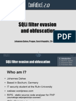 Sqli Filter Evasion and Obfuscation: Johannes Dahse, Prague, Czech Republic, 29-30.11.2010