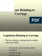 The Law Relating To Carriage