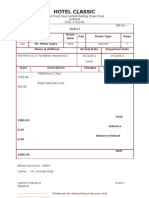 Hotel Boarding Bill