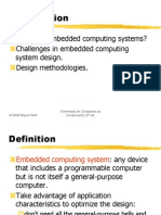 What Are Embedded Computing Systems? Challenges in Embedded Computing System Design. Design Methodologies