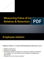 Measuring Value of Employee Relation Retention