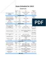 PRC Exam Schedule For 2012