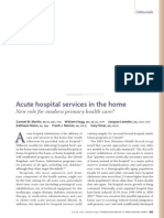 Acute Hospital Services in The Home: New Role For Modern Primary Health Care?