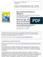 Environmental Education Research: To Cite This Article: Anja Kollmuss & Julian Agyeman (2002) : Mind The Gap: Why Do