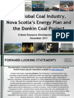 The Global Coal Industry, Nova Scotia's Energy Plan and The Donkin Coal Project