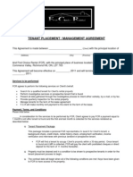 Tenant Placement - Management Agreement