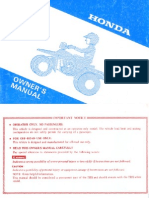 Honda TRX 250 Owners Manual 1986