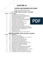 Dilutive Securities and Earnings Per Share: True-False