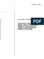 As 2254-1988 Acoustics - Recommended Noise Levels For Various Areas of Occupancy in Vessels and Offshore