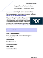 Community Support Fund Application Form, July 2012