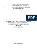 Perú: Plan Nacional Estratégico de Ciencia, Tecnología e Innovación para La Competitividad y El Desarrollo Humano 2006-2021