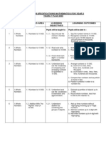 Curriculum Specifications Mathematics For Year 3 Yearly Plan 2005