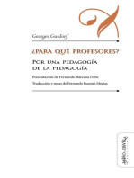 ¿Para qué profesores?: Por una pedagogía de la pedagogía