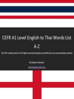 CEFR A1 Level English to Thai Words List