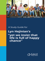 A Study Guide for Lyn Hejinian's "yet we insist that life is full of happy chance"