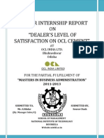 Dealers Level of Satisfaction OCL India Cement Internship Project Report 2012-13