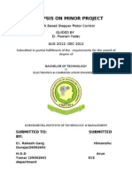 Synopsis On Minor Project: FPGA Based Stepper Motor Control Guided by Er. Poonam Yadav AUG 2O12-DEC 2012