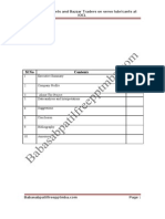 A Project Report On On Indian Oil Out Lets and Bazzar Traders On Servo Lubricants at IOCL