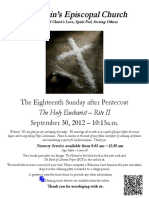 St. Martin's Episcopal Church Worship Bulletin - Sept. 30, 2012 - 10:15 A.M.