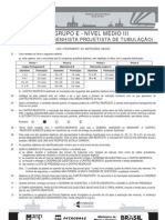 Prova 5 - Grupo e - Nivel Medio III - Eng - Desenhista Projetista de Tubulacao