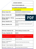 2012-2013 Academic Calendar