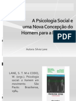 A Psicologia Social e Uma Nova Concepção Do Homem para A Psicologia