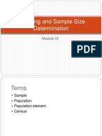 Sampling and Sample Size Determination