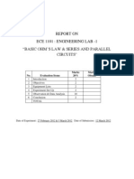 Report On "Basic Ohm's Law & Series and Parallel Circuits"