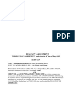 Tenancy Argeement: This Deed of Agreement Made This The 4 Day of July, 2009 Between