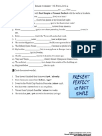 Present Perfect Vs Past Simple NET