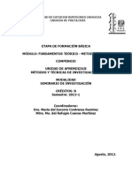 Métodos y Técnicas de Investigación I - 2013-1