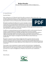 Sample Venture Capital Cover Letter