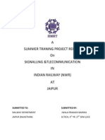 A Summer Traning Project Report On Signalling &tlecommunication IN Indian Railway (NWR) AT Jaipur