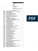 Cummins SCAC List