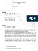 Worksheet - Physical & Human Geography of Mexico