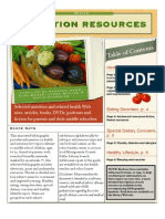 Nutrition Resources: Table of Cont Ents