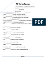 All Verbs Tenses: Positive, Negative and Questions Sentences