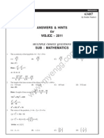 Wbjee 2011 Question Paper With Solution