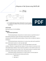 Time & Frequency Response of The System Using MATLAB: Software